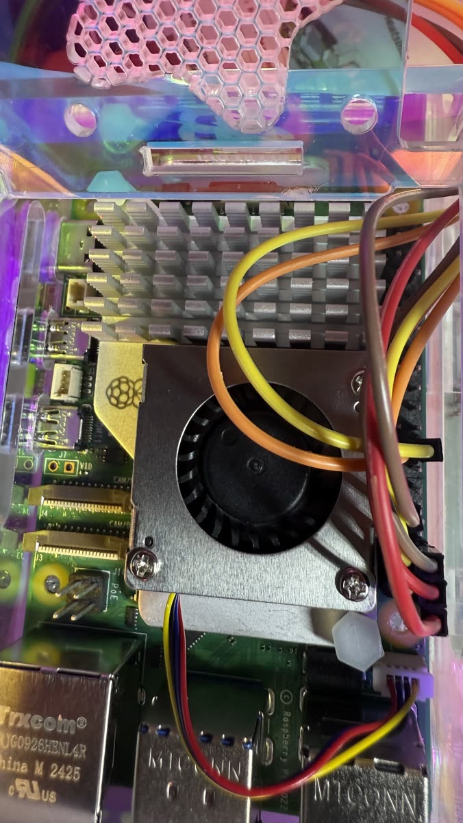 Memory Machine installation, the machine · pi 5, exposed